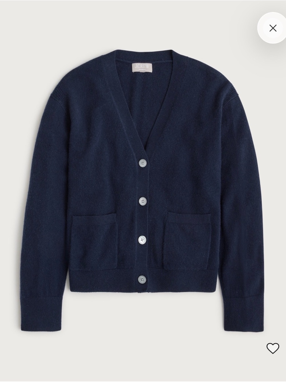 J.Crew Cashmere Patch-Pocket Cardigan Navy Size M NWT